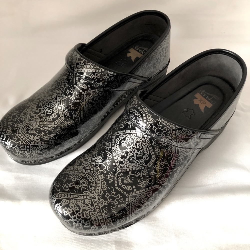 Dansko XP Black Silver Clogs 42 Sz 11.5